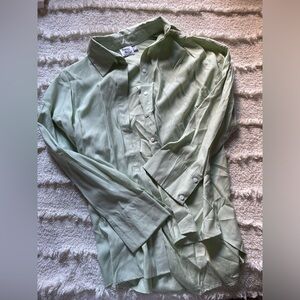 Princess polly linen green button down